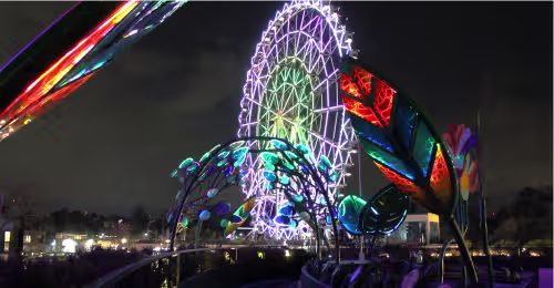 Aztlán: An immersive journey through illuminated sculptures and architectural installations.