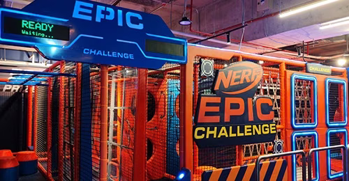 NERF EPIC CHALLENGE: An indoor experience combining action, challenges and interactive play.